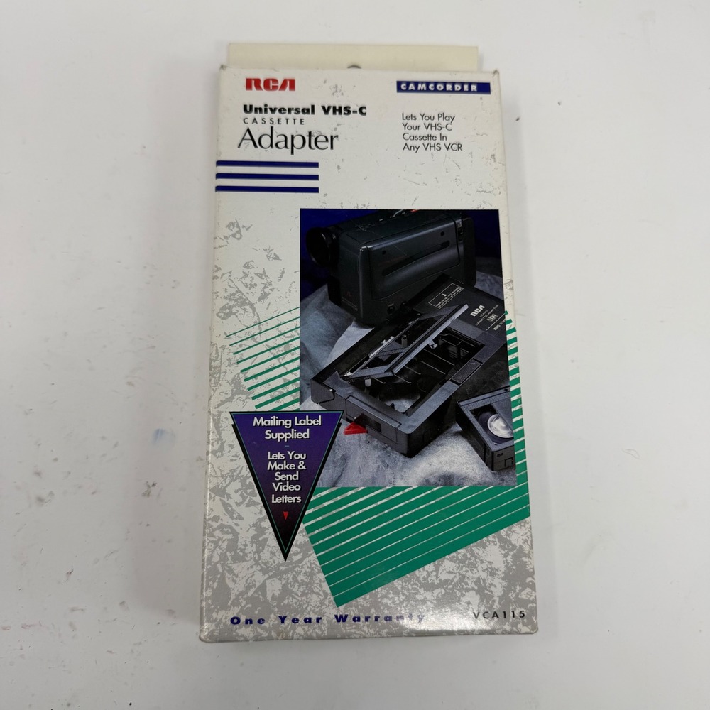 RCA Universal VHS-C Cassette Adapter VCA115 Motorized S-VHS Compatible Black